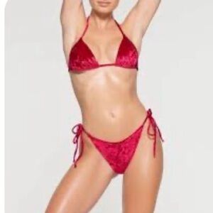 SKIMS velvet Vibrant Red Bikini bottom